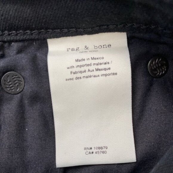 RAG and BONE Nina High-Rise Ankle Cigarette Jeans Pants Black Coal Sz 25 - Picture 13 of 13
